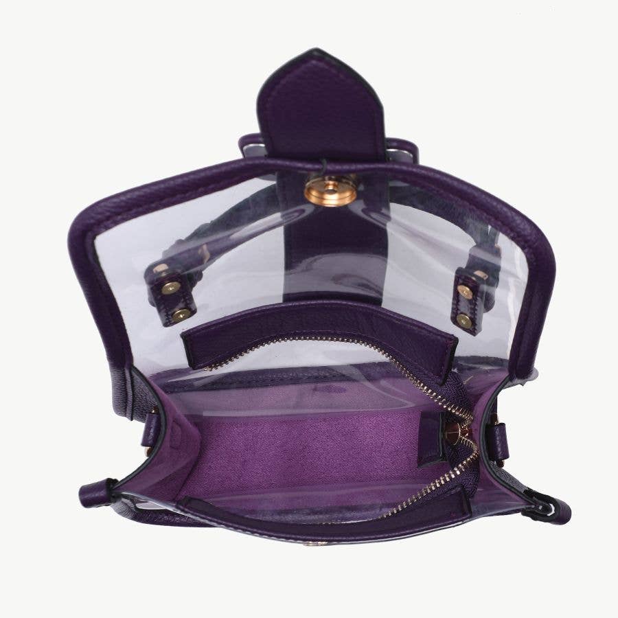 Toni Clear Flapover Crossbody Bag