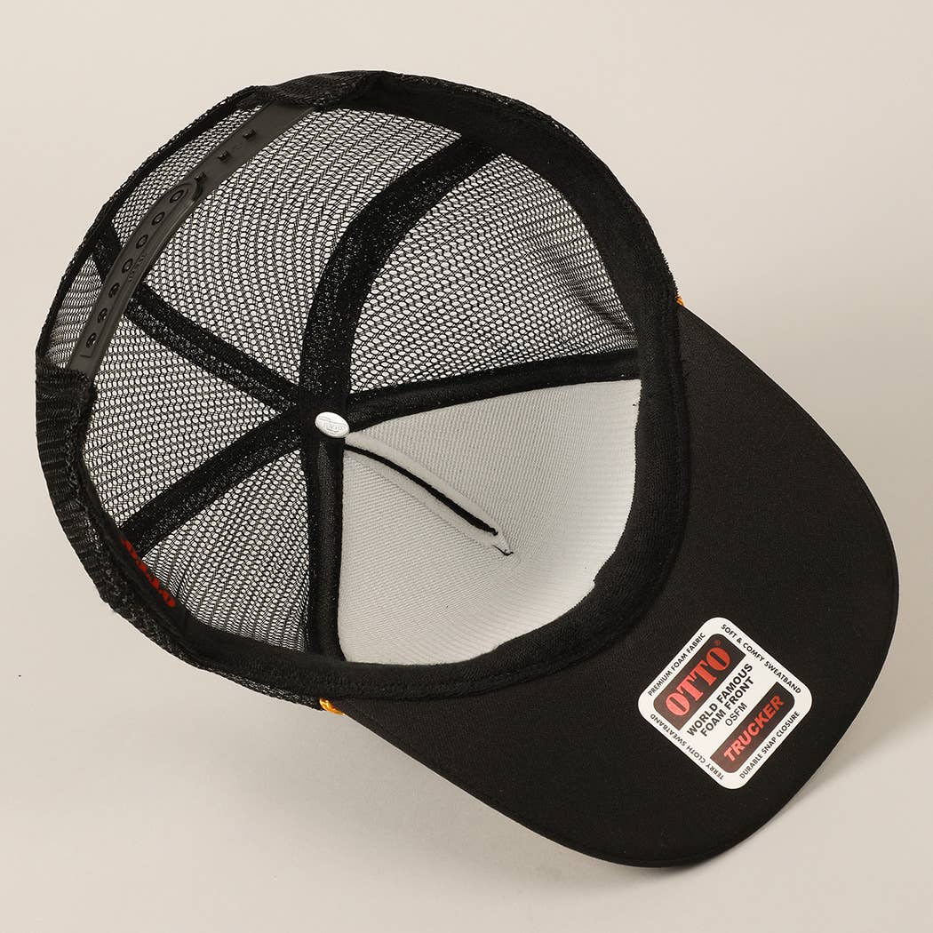 CAPTAIN Lettering Logo Foam Mesh Back Trucker Hat