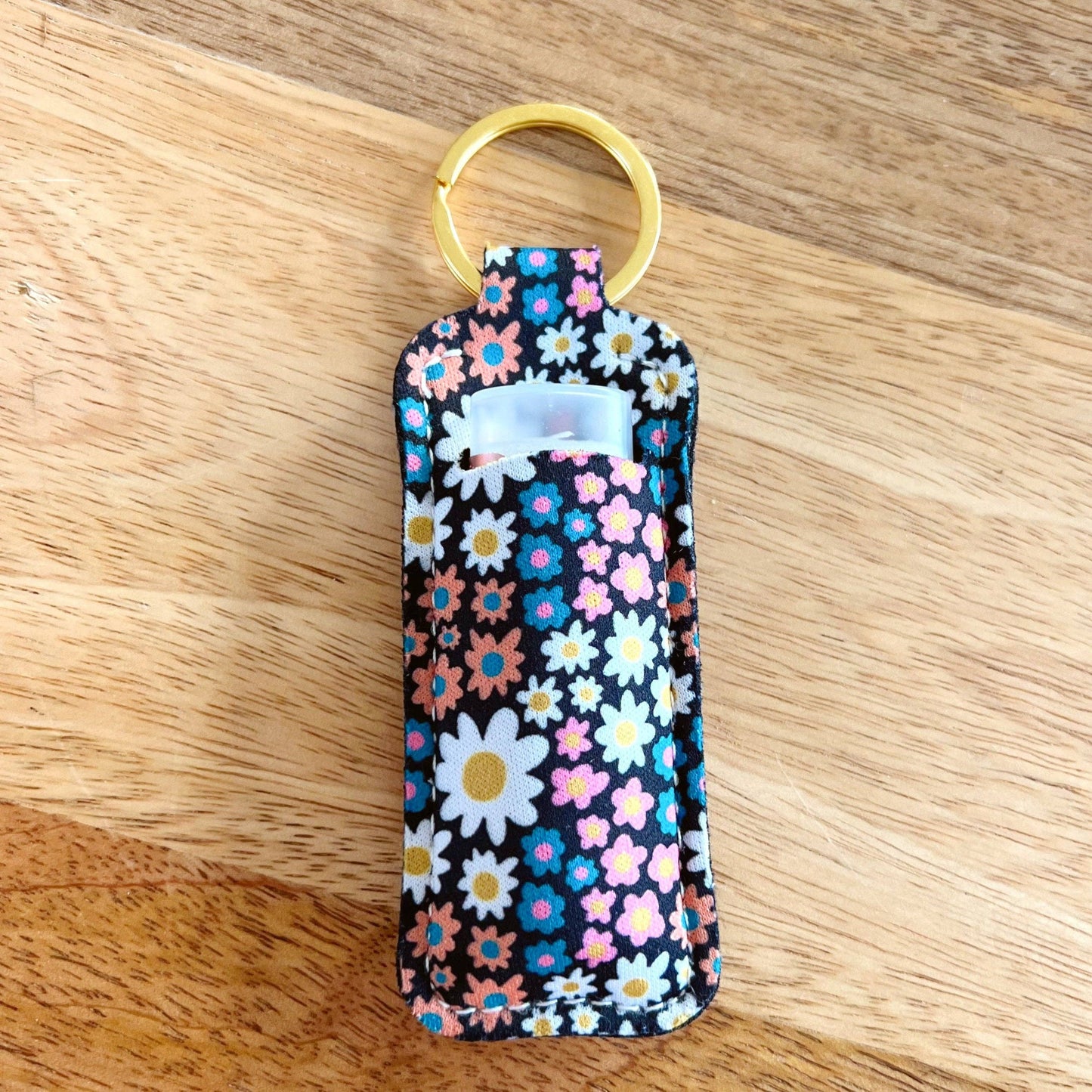 Lip Balm / Lip Stick Keychain Holder - Darling Daisy