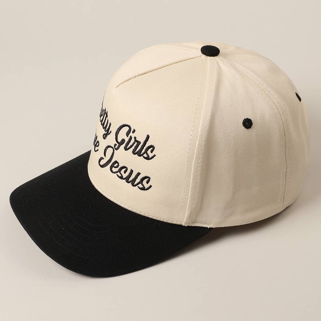 Pretty Girls Love Jesus Embroidery Trucker Hat