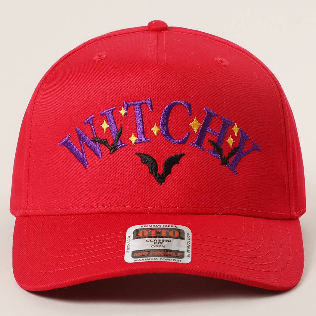WITCHTY Typography Design Embroidered Trucker Hat