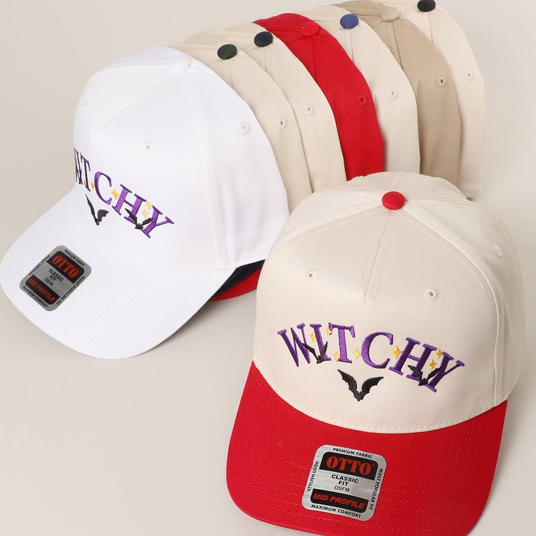 WITCHTY Typography Design Embroidered Trucker Hat
