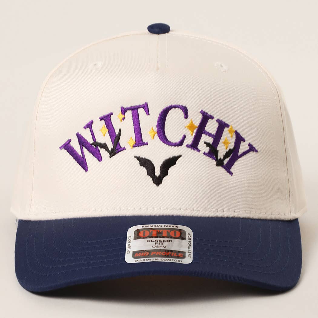WITCHTY Typography Design Embroidered Trucker Hat