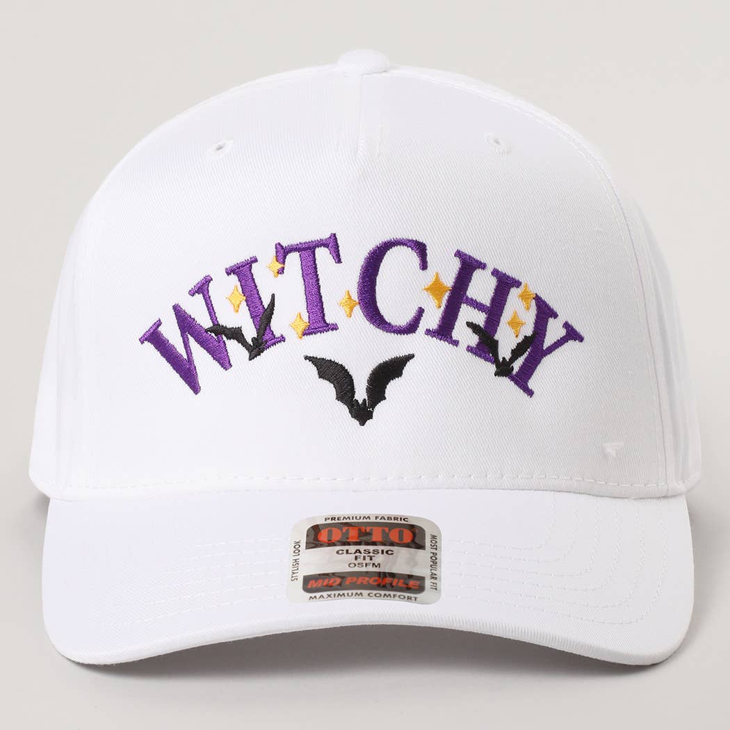 WITCHTY Typography Design Embroidered Trucker Hat