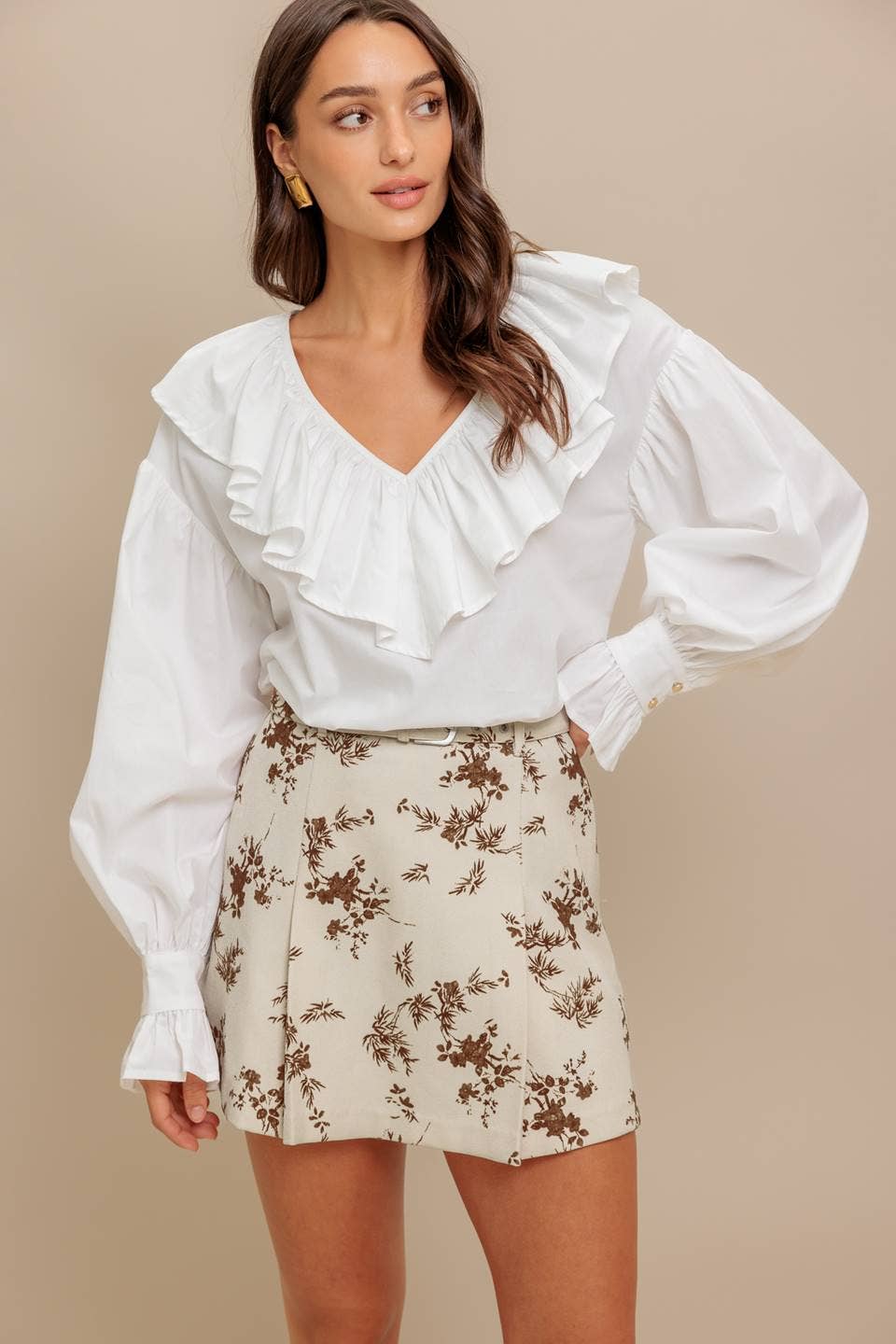 A printed woven skort - IP8993