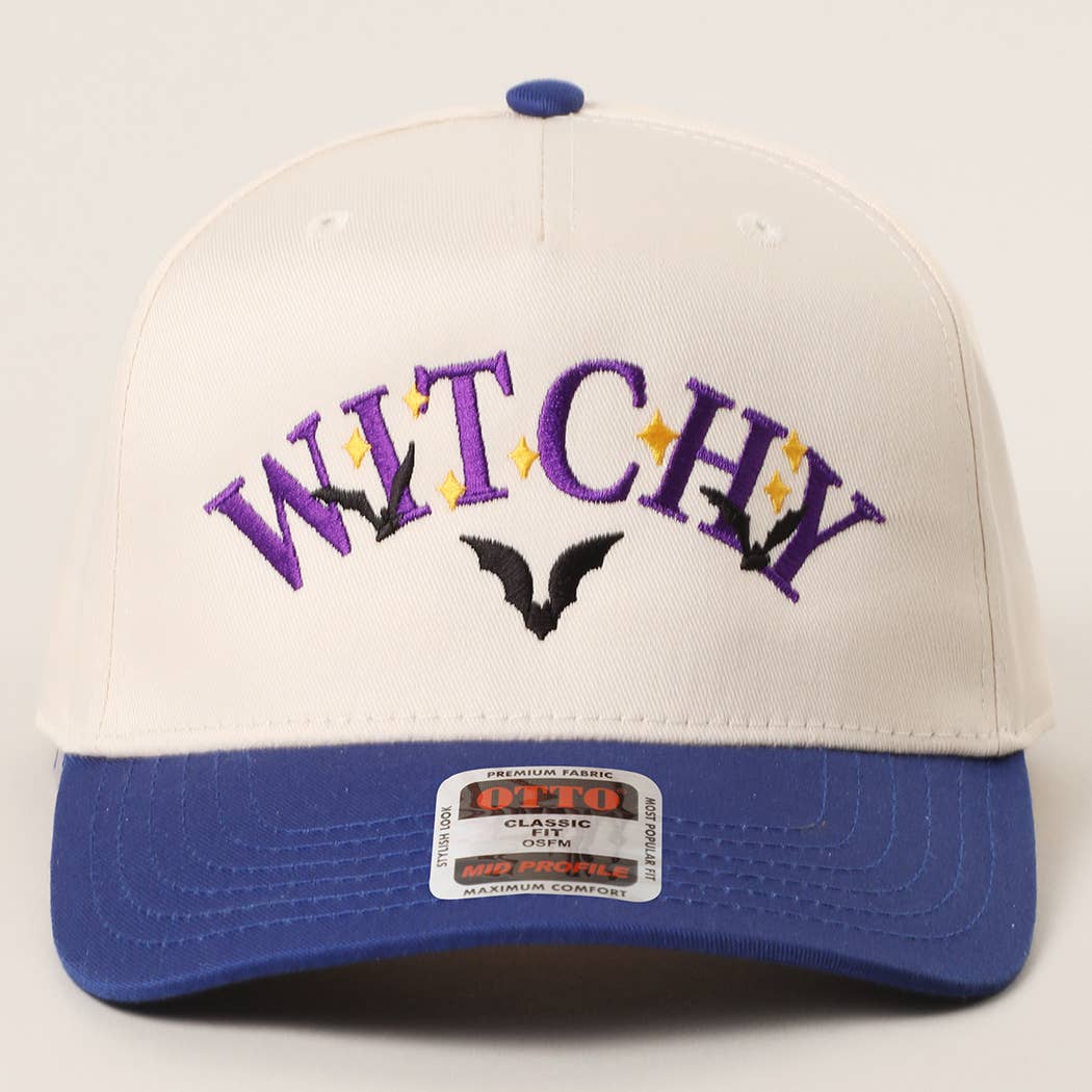 WITCHTY Typography Design Embroidered Trucker Hat