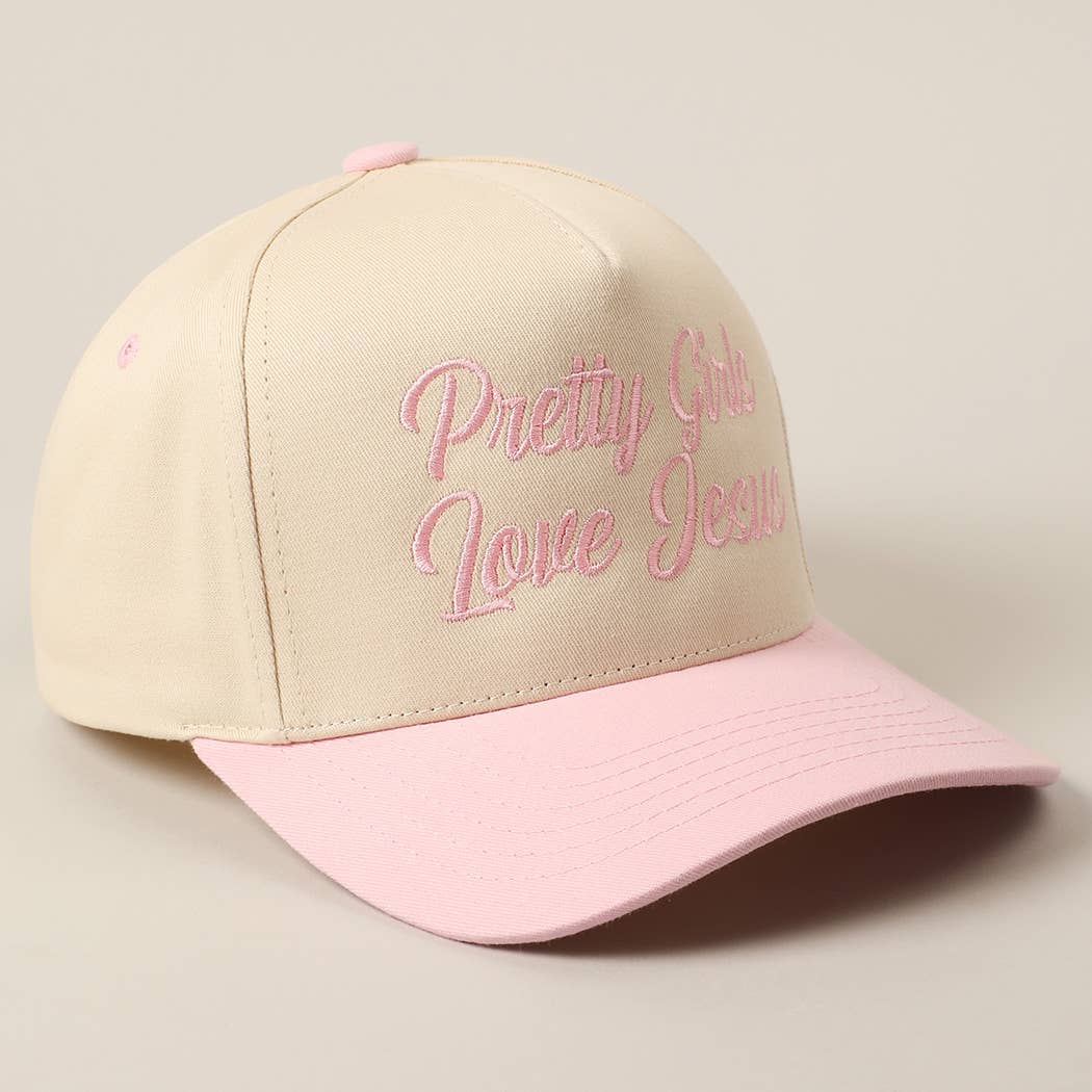 Pretty Girls Love Jesus Embroidery Trucker Hat