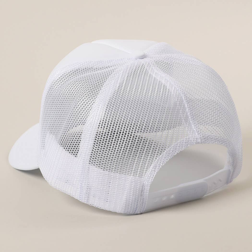 Stronger than Ever US Flag Print Mesh Trucker Hat