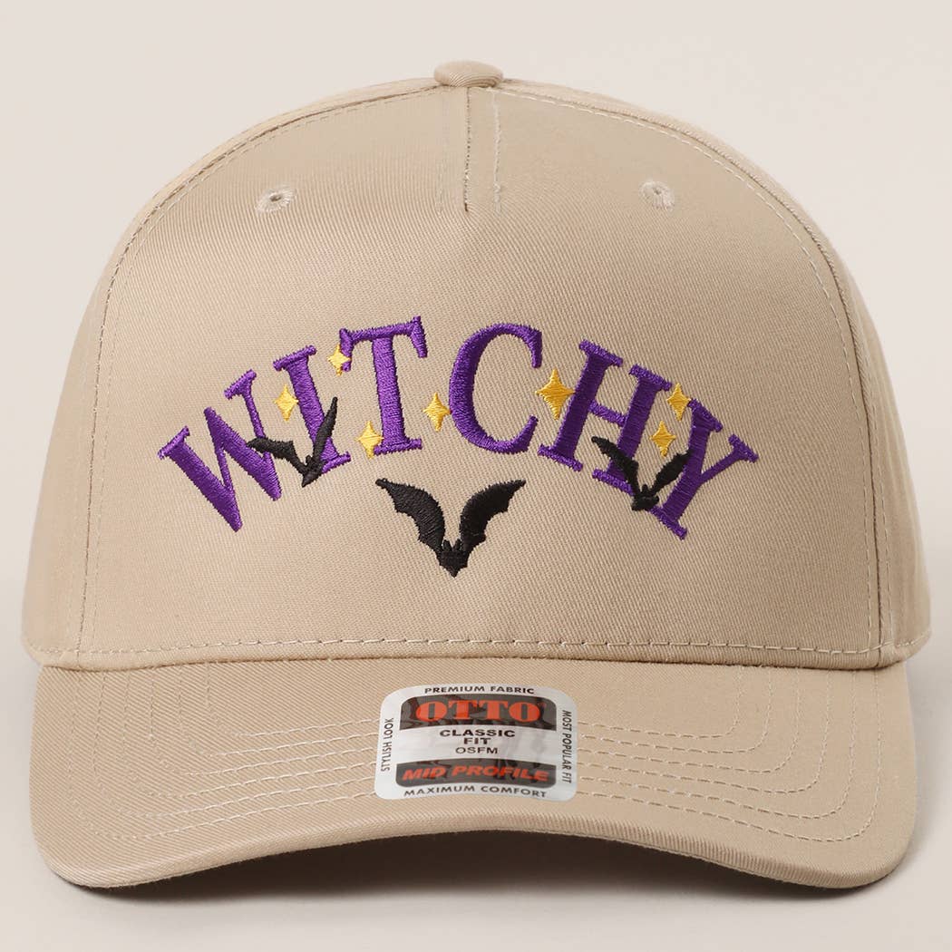 WITCHTY Typography Design Embroidered Trucker Hat