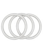 A set of 3 silver simple bangles.