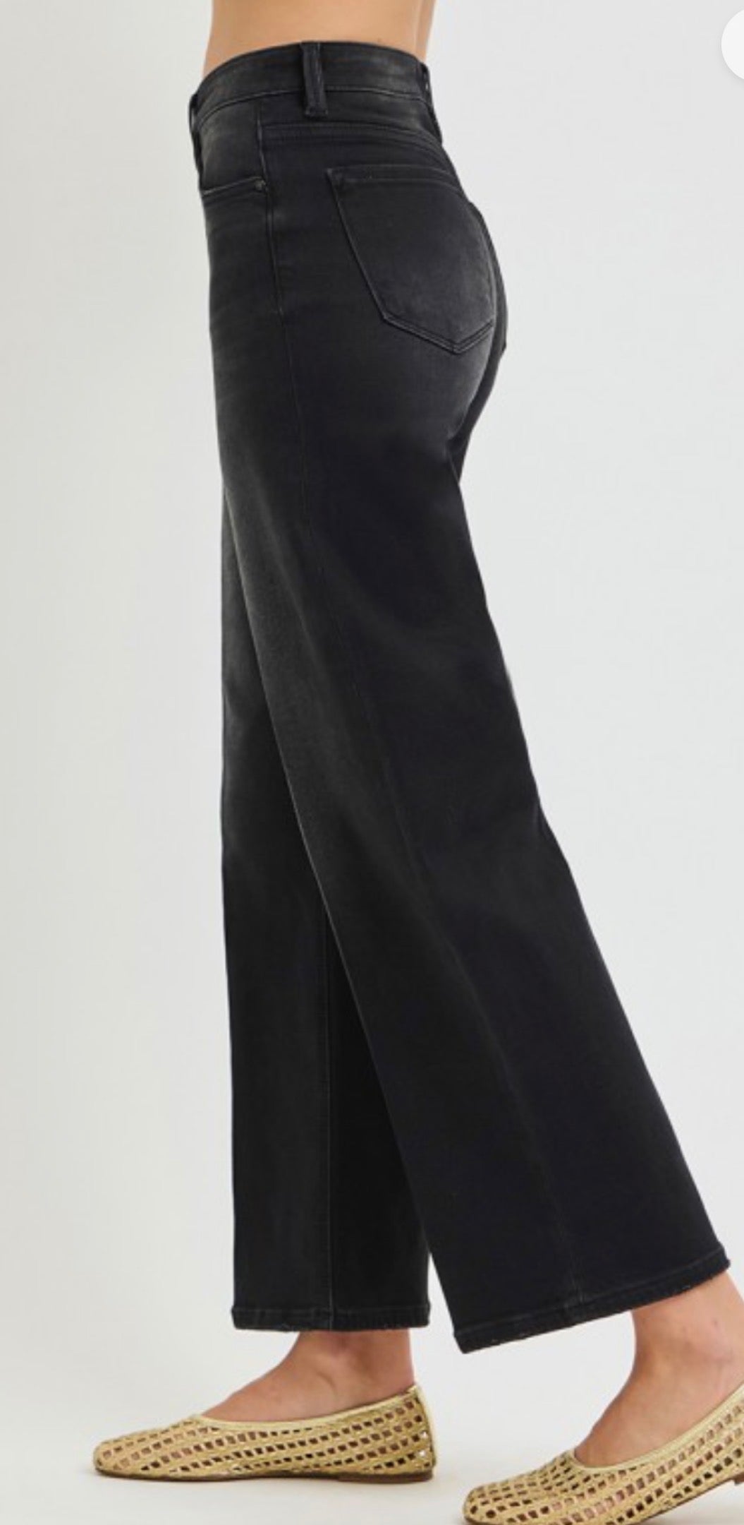 Risen-Tummy Control Ankle Straight with Crease Jeans