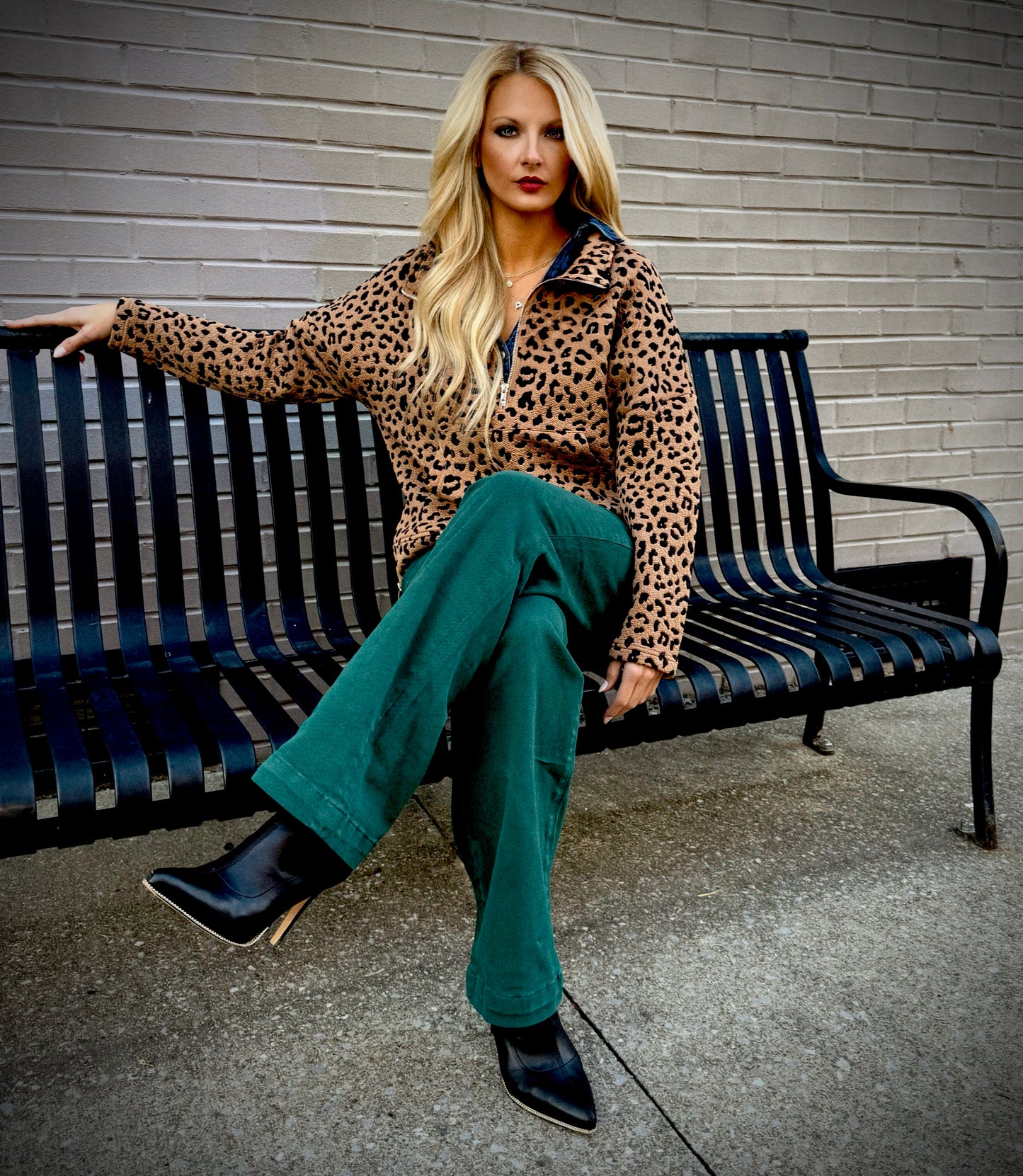 The Ashley Zip up Crewneck Pull over