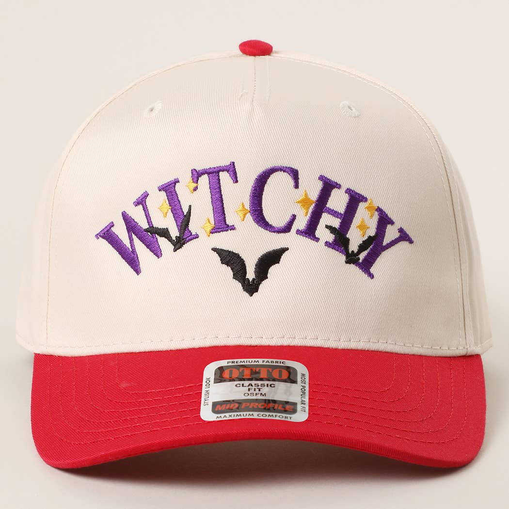 WITCHTY Typography Design Embroidered Trucker Hat