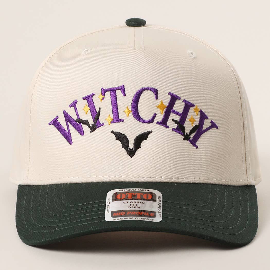 WITCHTY Typography Design Embroidered Trucker Hat