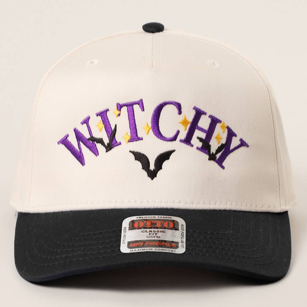 WITCHTY Typography Design Embroidered Trucker Hat