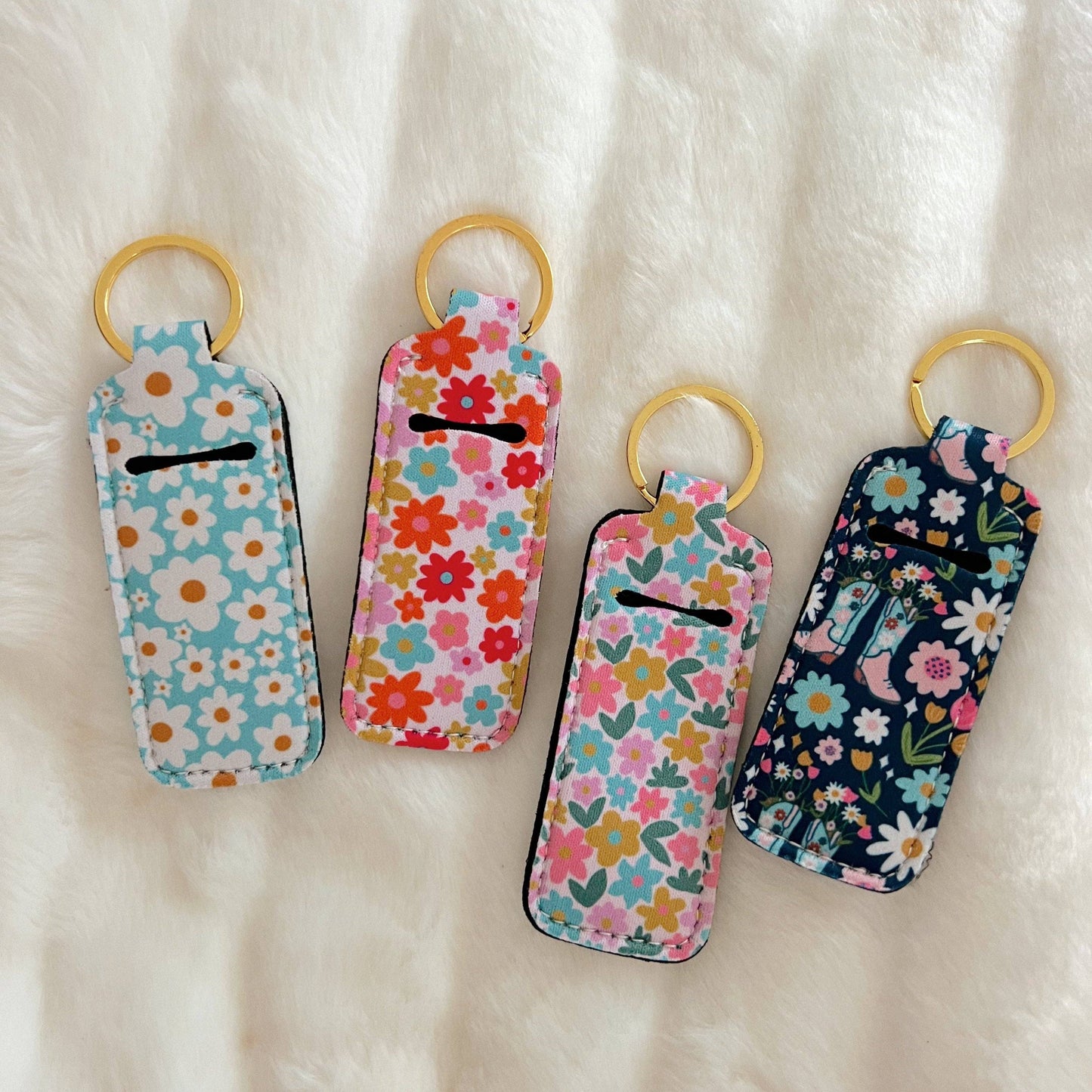 Lip Balm / Lip Stick Keychain Holder - Sage Bloom