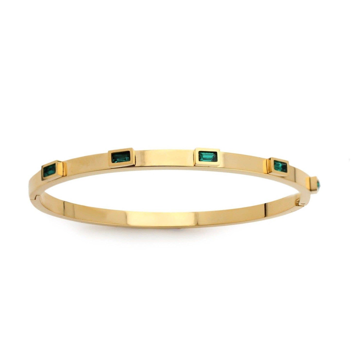Emerald Baguette Stackable Bracelet