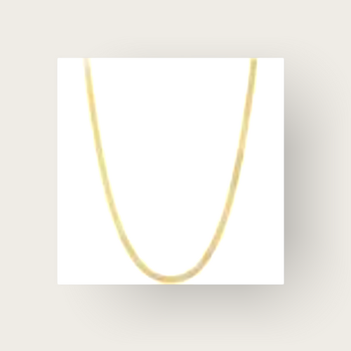 A flat chain gold necklace in a medium length. 