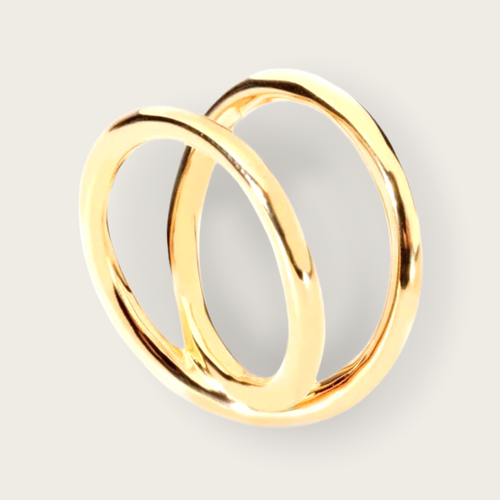 A double band gold ring.