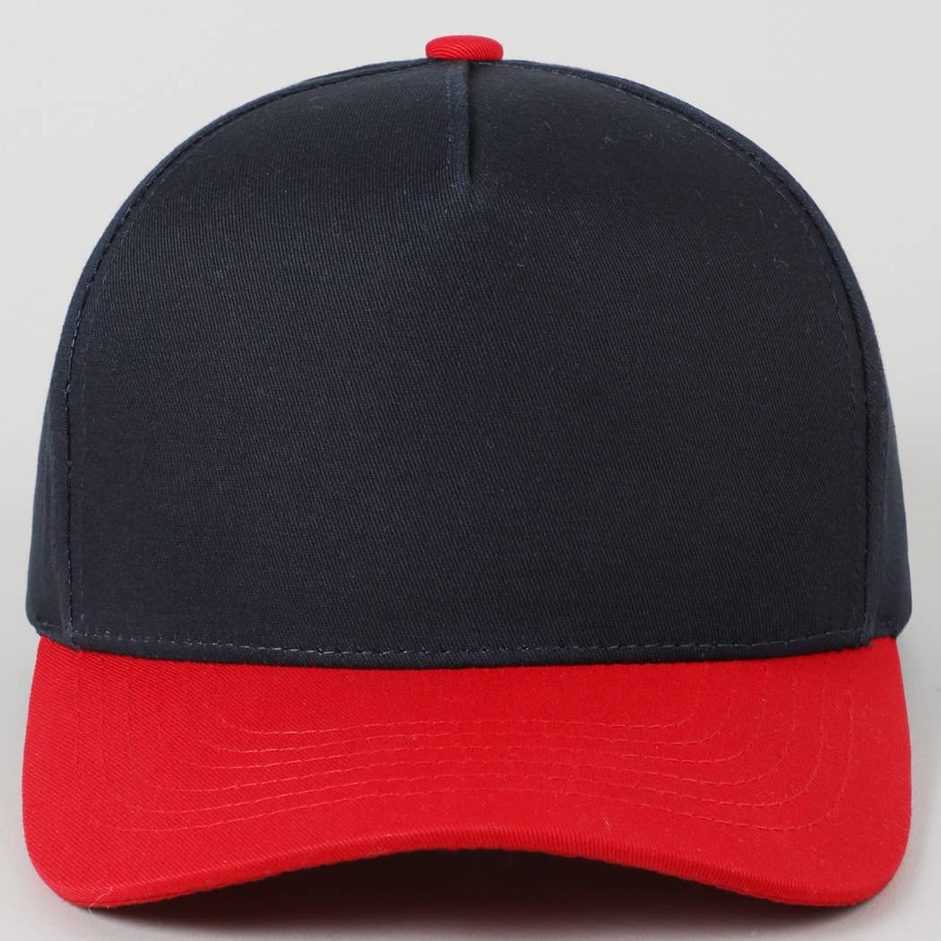 Plain Two Tone Canvas Cotton Baseball Cap