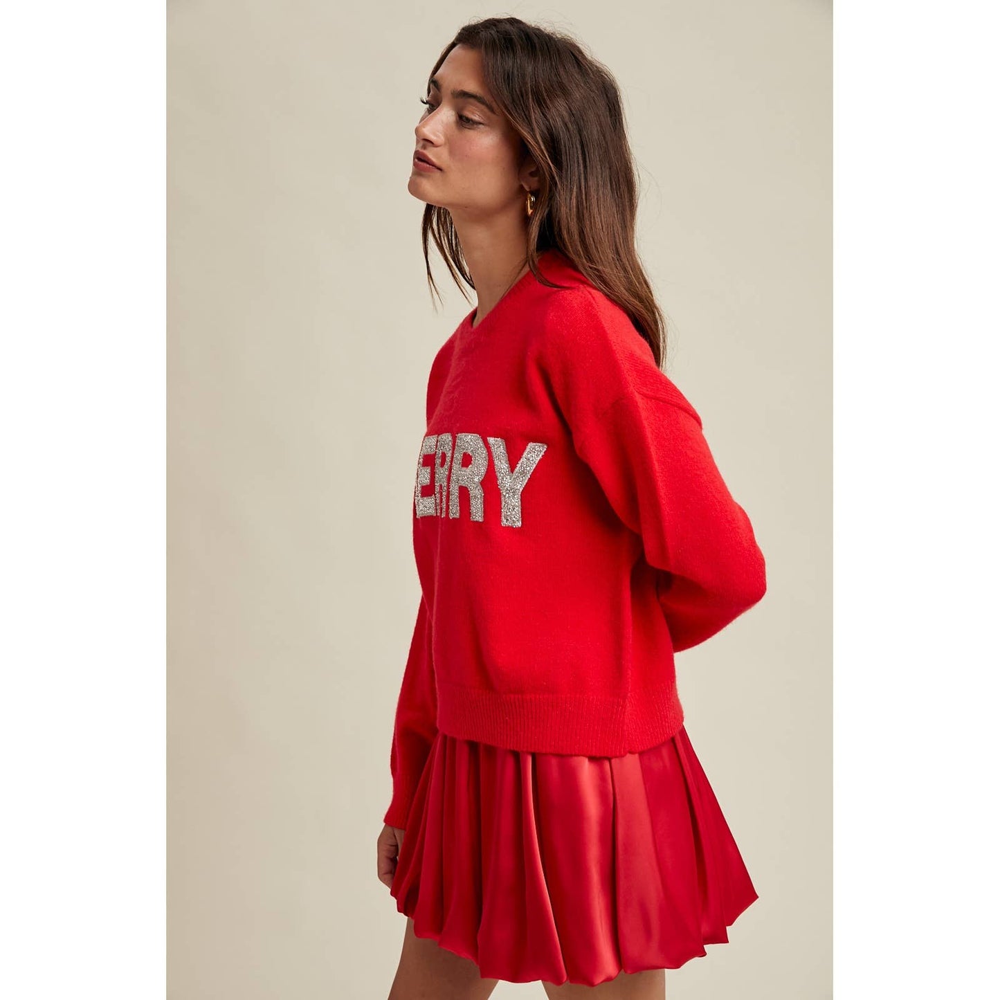 'MERRY' GLITTER SWEATER / WL25-11029