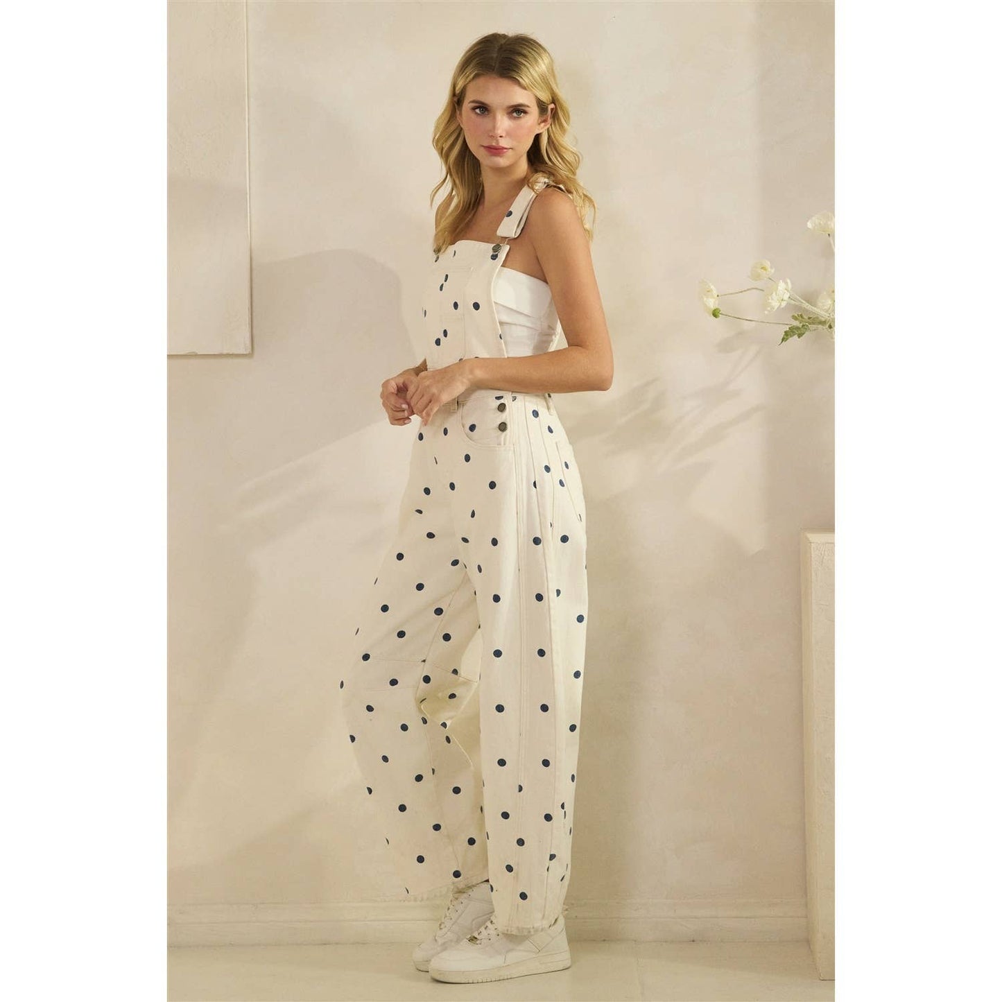 Relaxed Chic Polka Dot Overalls