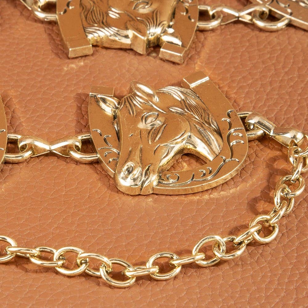 Horse Horseshoe Concho Chain Belt