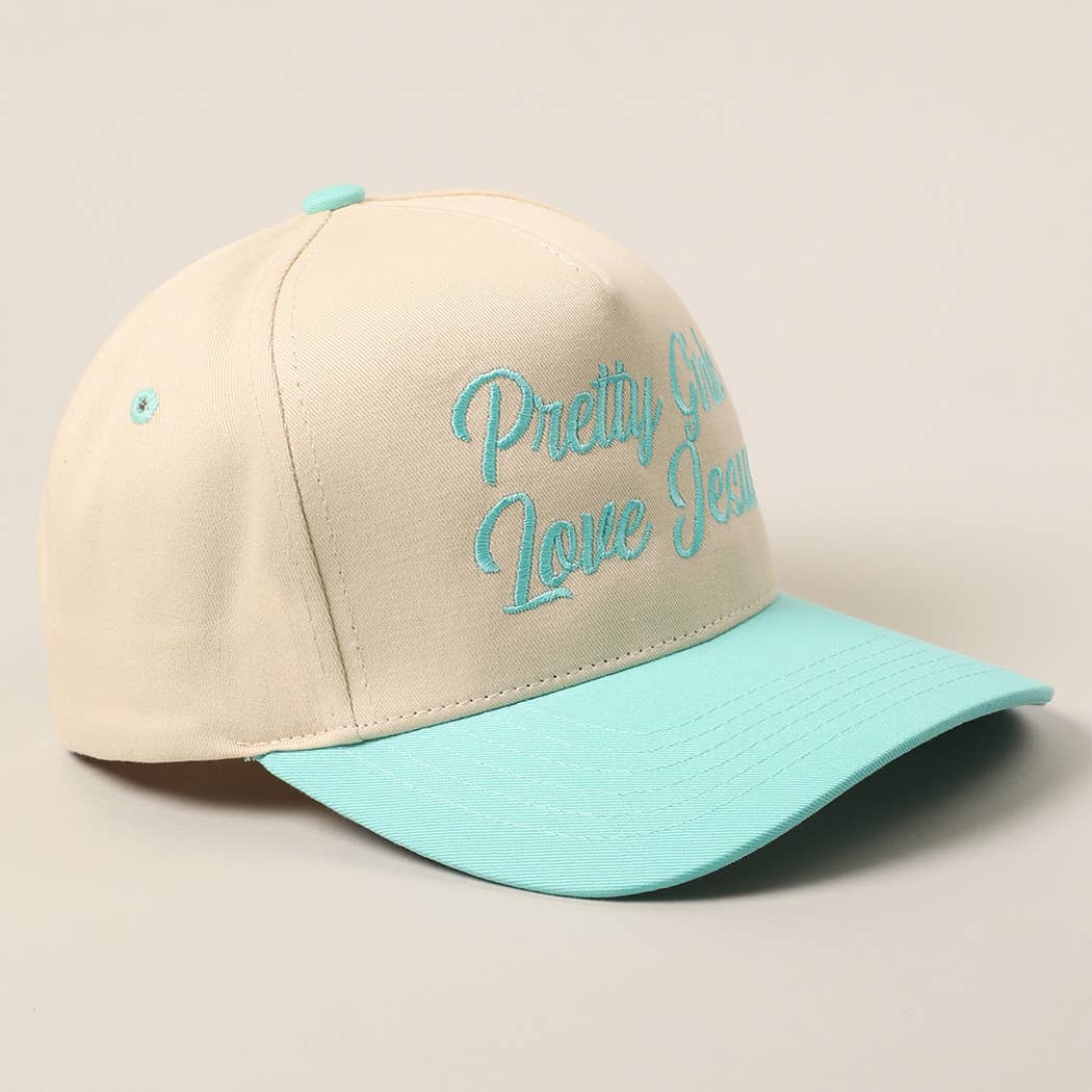 Pretty Girls Love Jesus Embroidery Trucker Hat