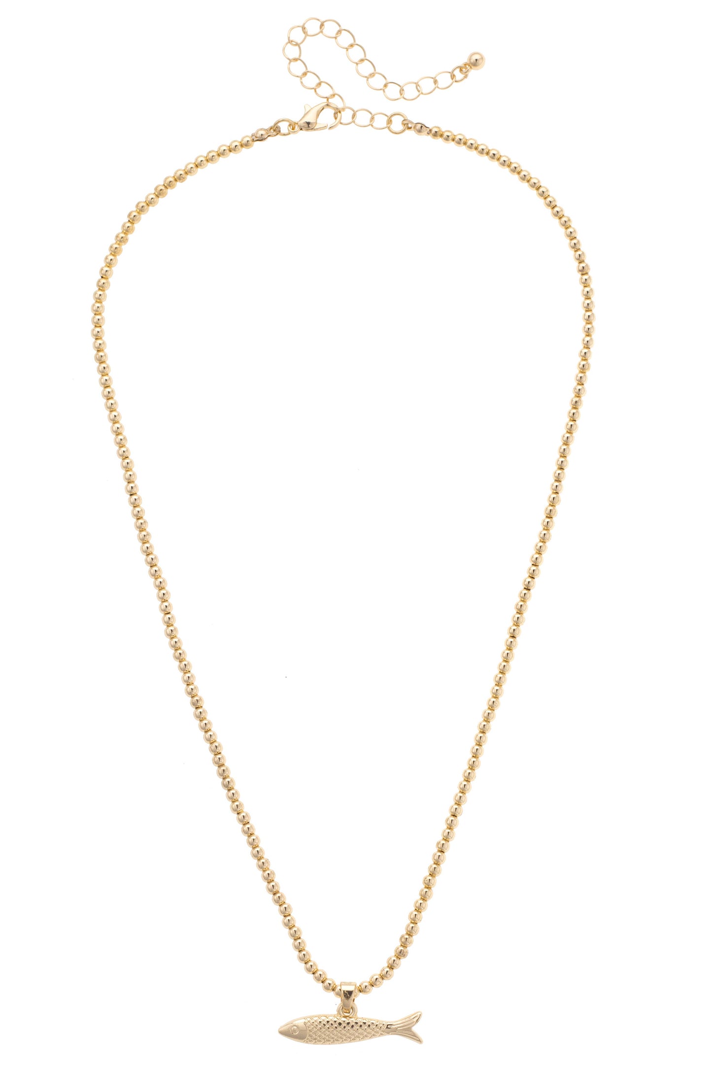 Sardine Ball Bead Necklace in Shiny Gold