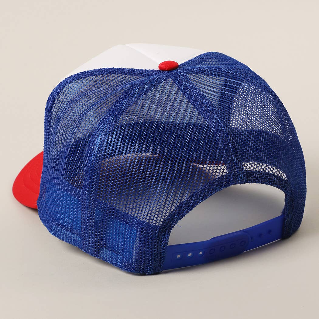 Stronger than Ever US Flag Print Mesh Trucker Hat