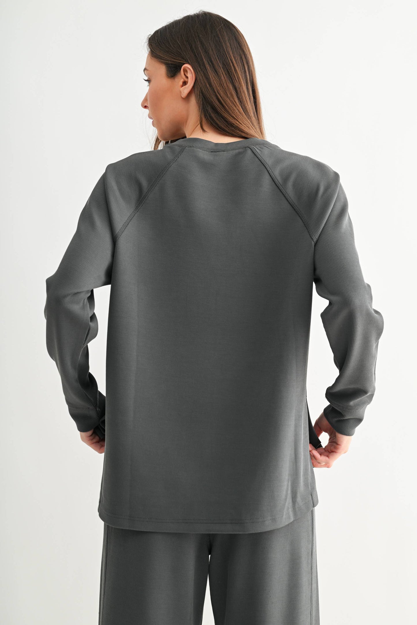 Luxe Sand Wash Rib Raglan Tee