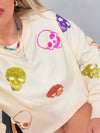 Sequin Skull Oversized Crewneck