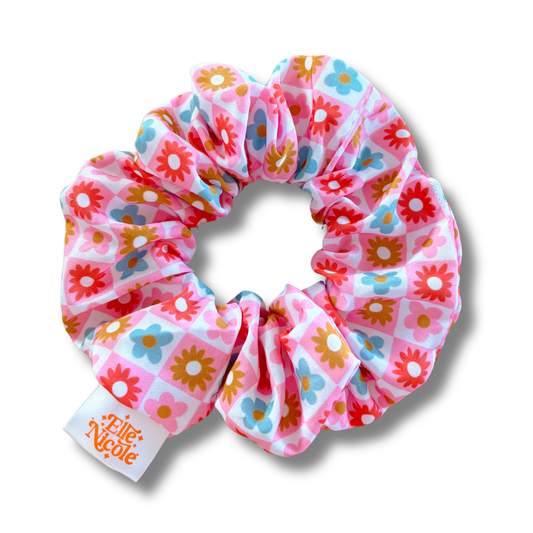 Scrunchie - Checkered Floral