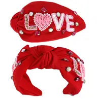Red Love Beaded Headband