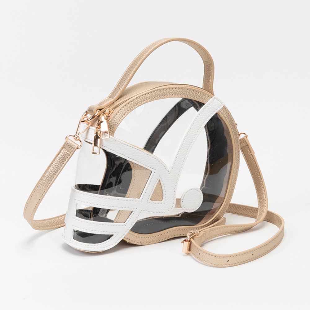 Transparent Gameday Football Helmet Shaped Crossbody Handbag