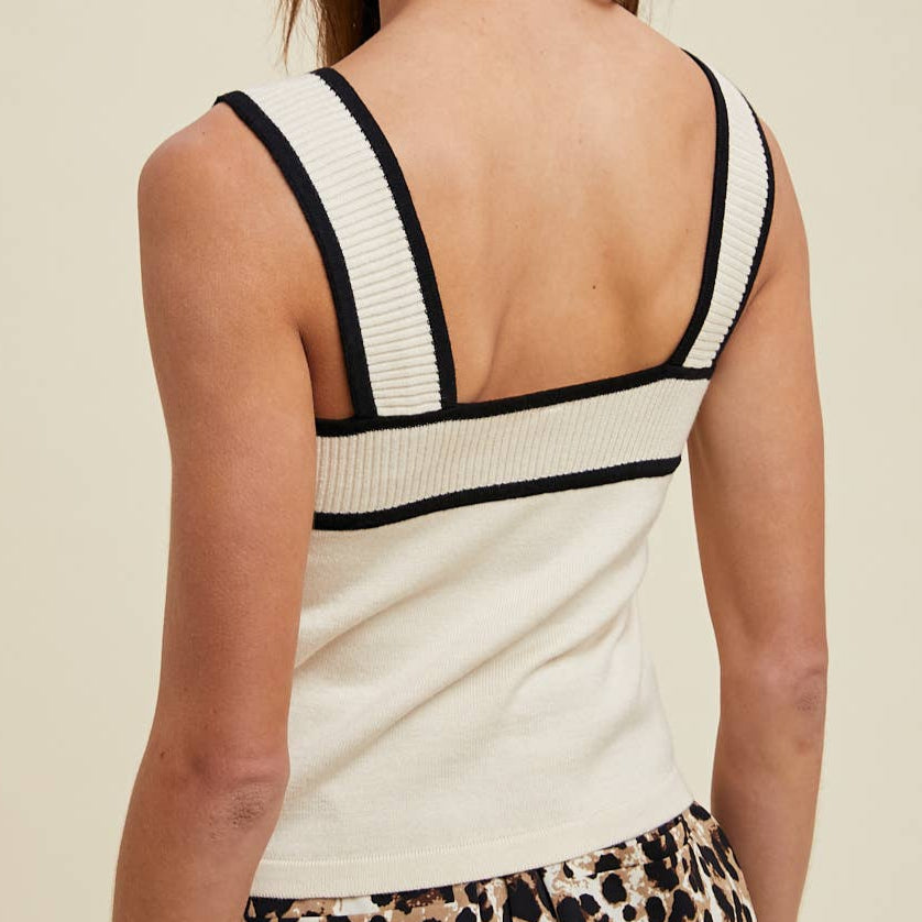 CONTRAST SWEATER TANK TOP / WL25-10113