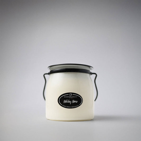 16 oz Butter Jar Candle: Holiday Home