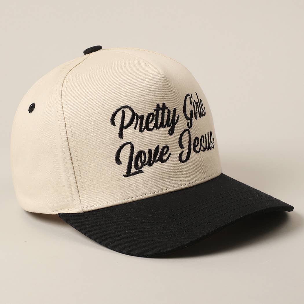 Pretty Girls Love Jesus Embroidery Trucker Hat