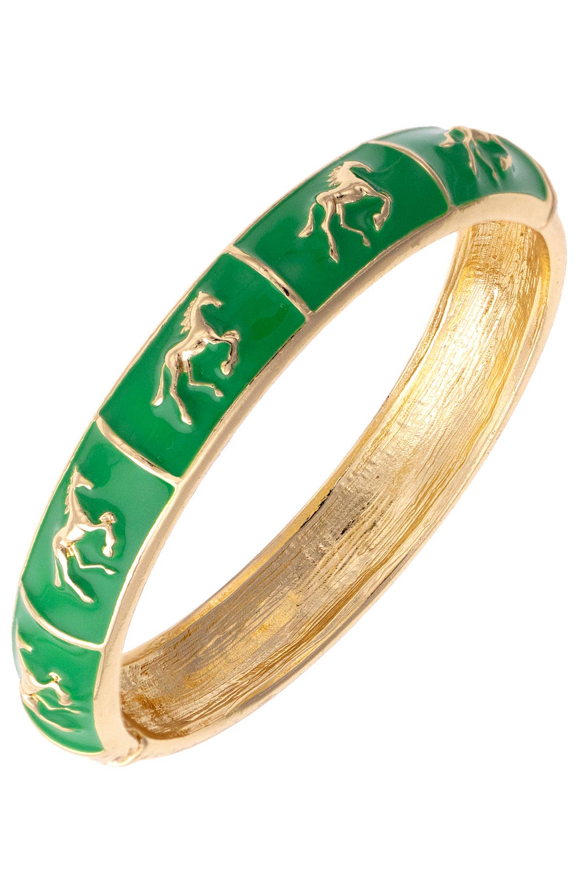 Horsin Around Sculpted Enamel Hinge Bangle