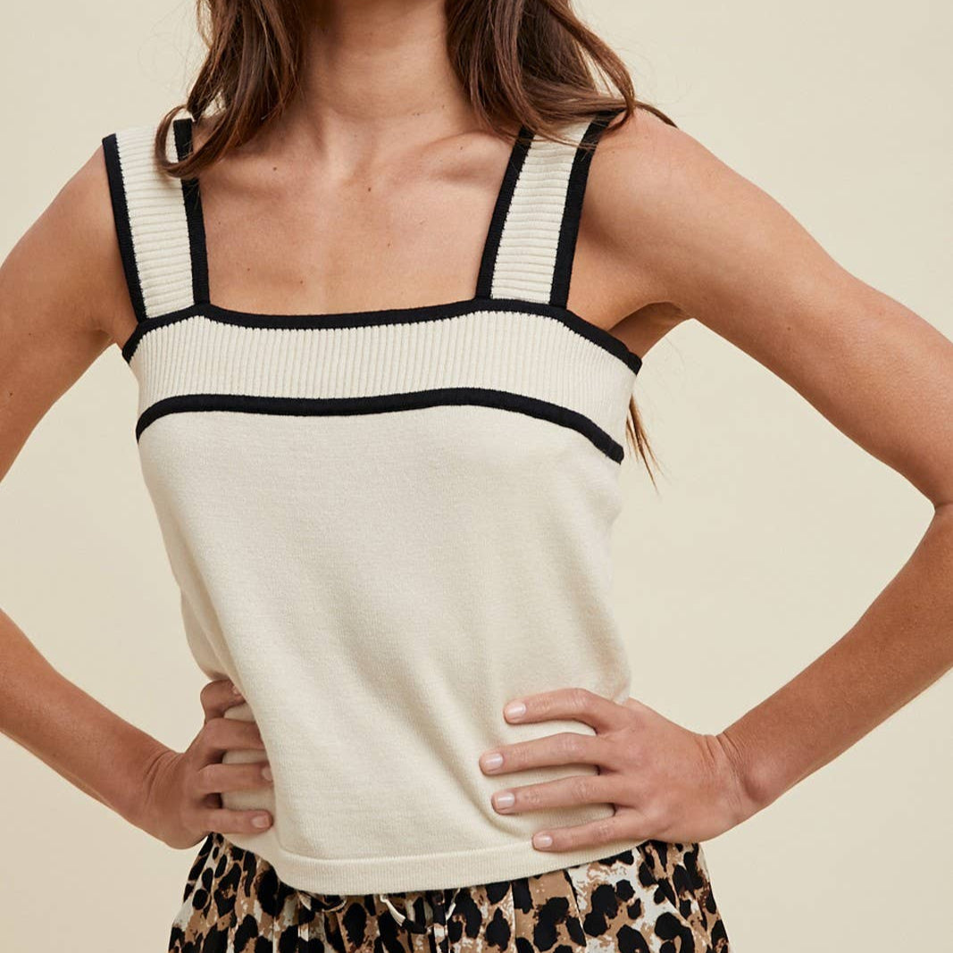 CONTRAST SWEATER TANK TOP / WL25-10113
