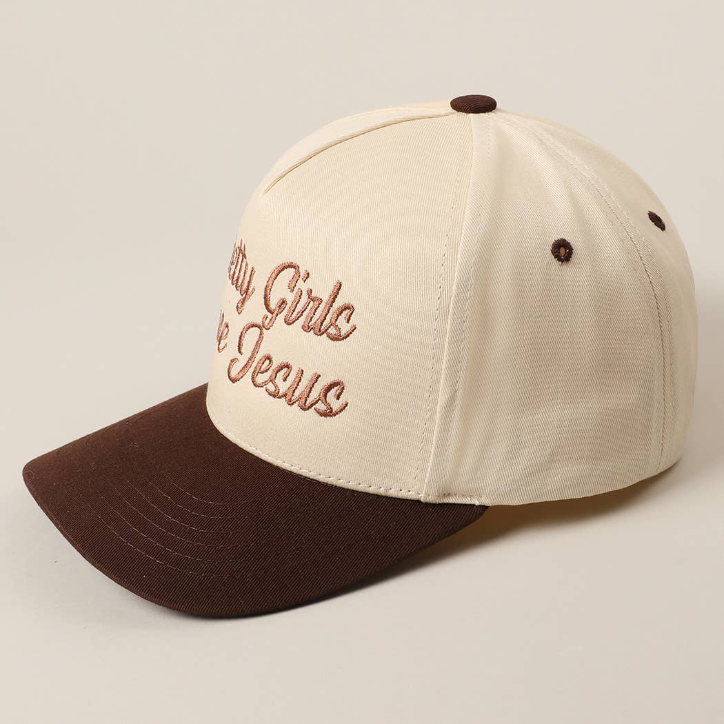 Pretty Girls Love Jesus Embroidery Trucker Hat