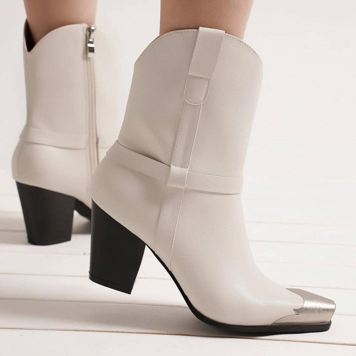 Metal Cap Western Cowboy Boots