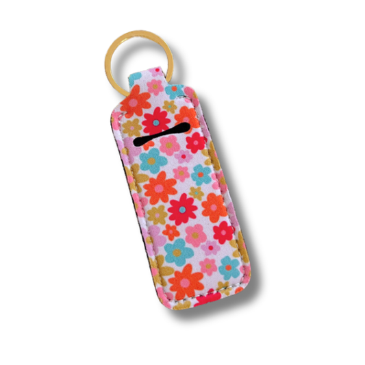 Lip Balm / Lip Stick Keychain Holder - Retro Floral