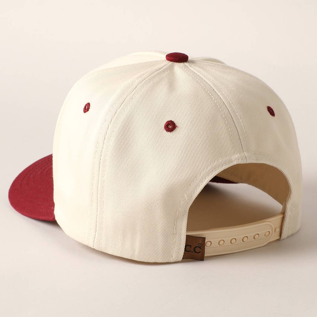 Plain Two Tone Canvas Cotton Baseball Cap