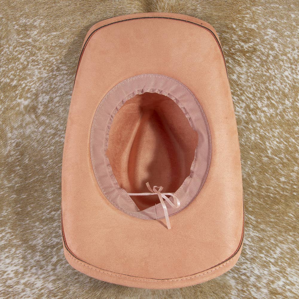 Vegan Suede Cowboy Hat With Braided Band