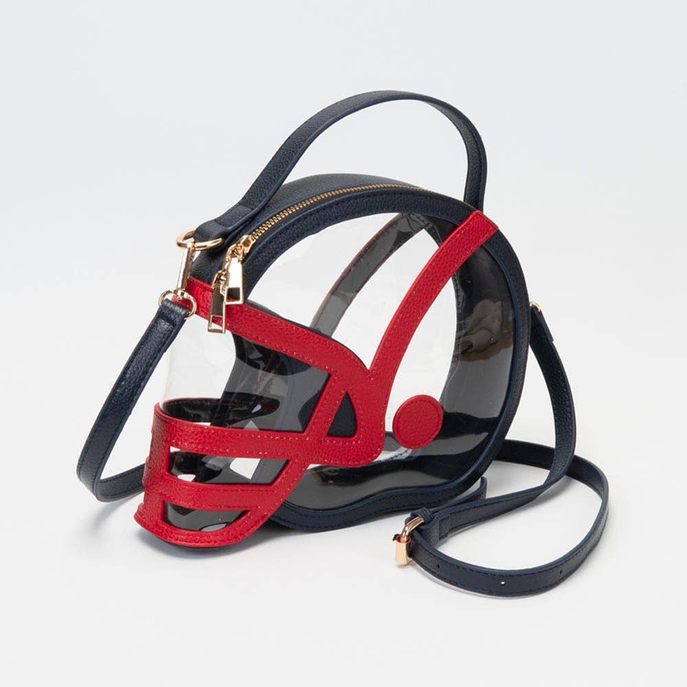 Transparent Gameday Football Helmet Shaped Crossbody Handbag