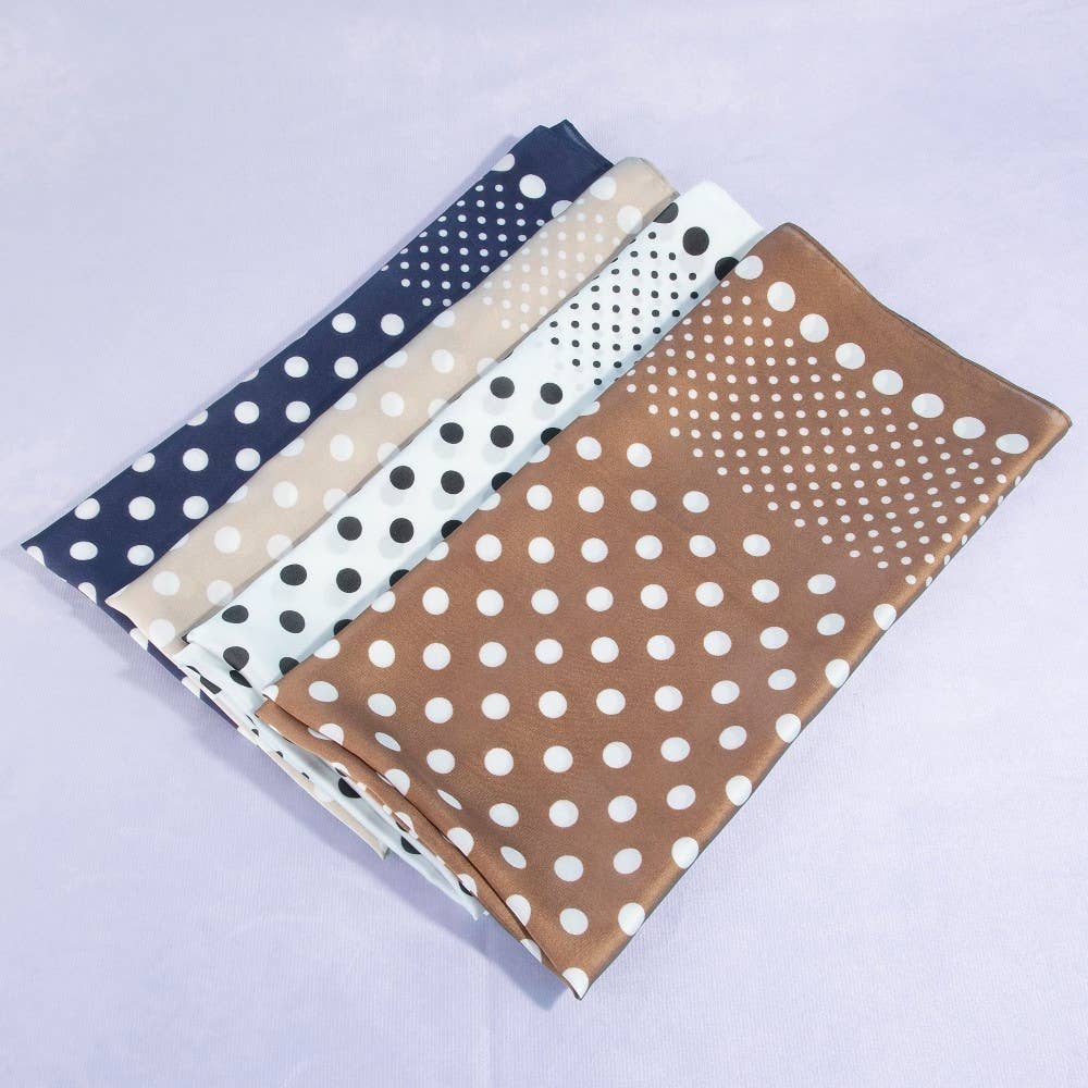 Ombre Polka Dot Print Satin Square Scarf