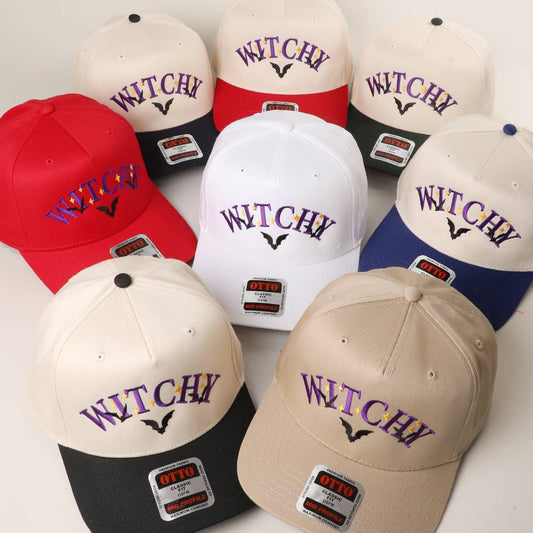 WITCHTY Typography Design Embroidered Trucker Hat