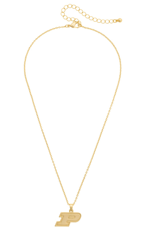 P Varsity 24k Gold Plated Pendant Necklace