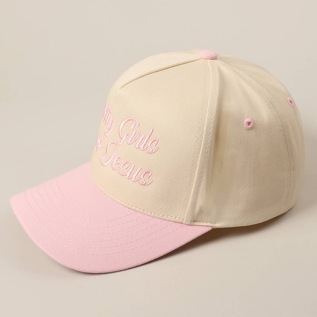 Pretty Girls Love Jesus Embroidery Trucker Hat